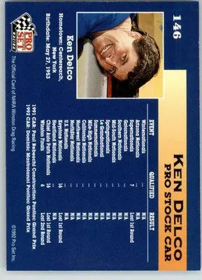 Kenny Delco - 1992 Pro Set NHRA - #146 - Racing - Racing Card Single