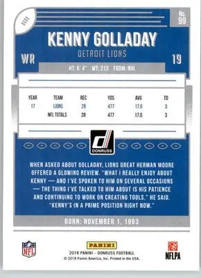 Kenny Golladay - 2018 Donruss - #99 - Football - Football Card Single