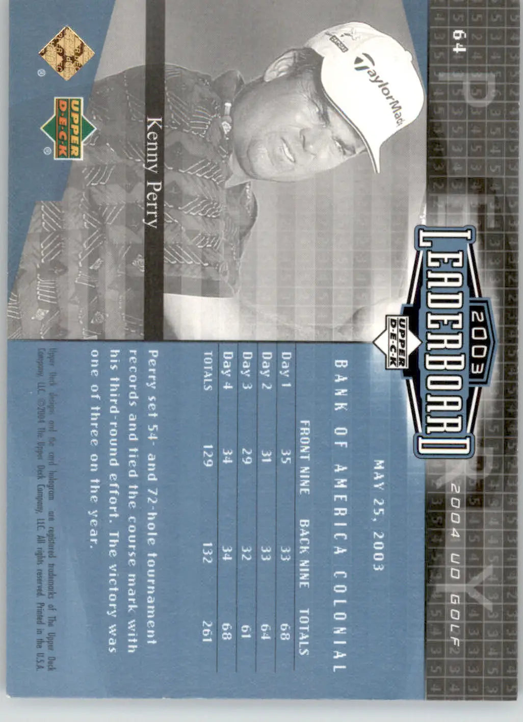 Kenny Perry - 2004 Upper Deck - #64 - Golf - Golf Card Single