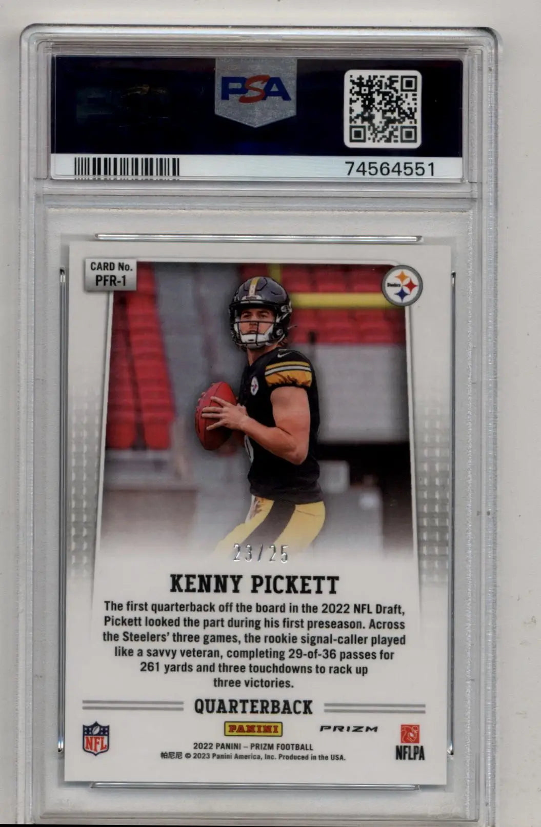 Kenny Pickett 2022 Prizm Flashback Rookie Mojo 23/25 PSA 10 Gem Mint - Football Card Single