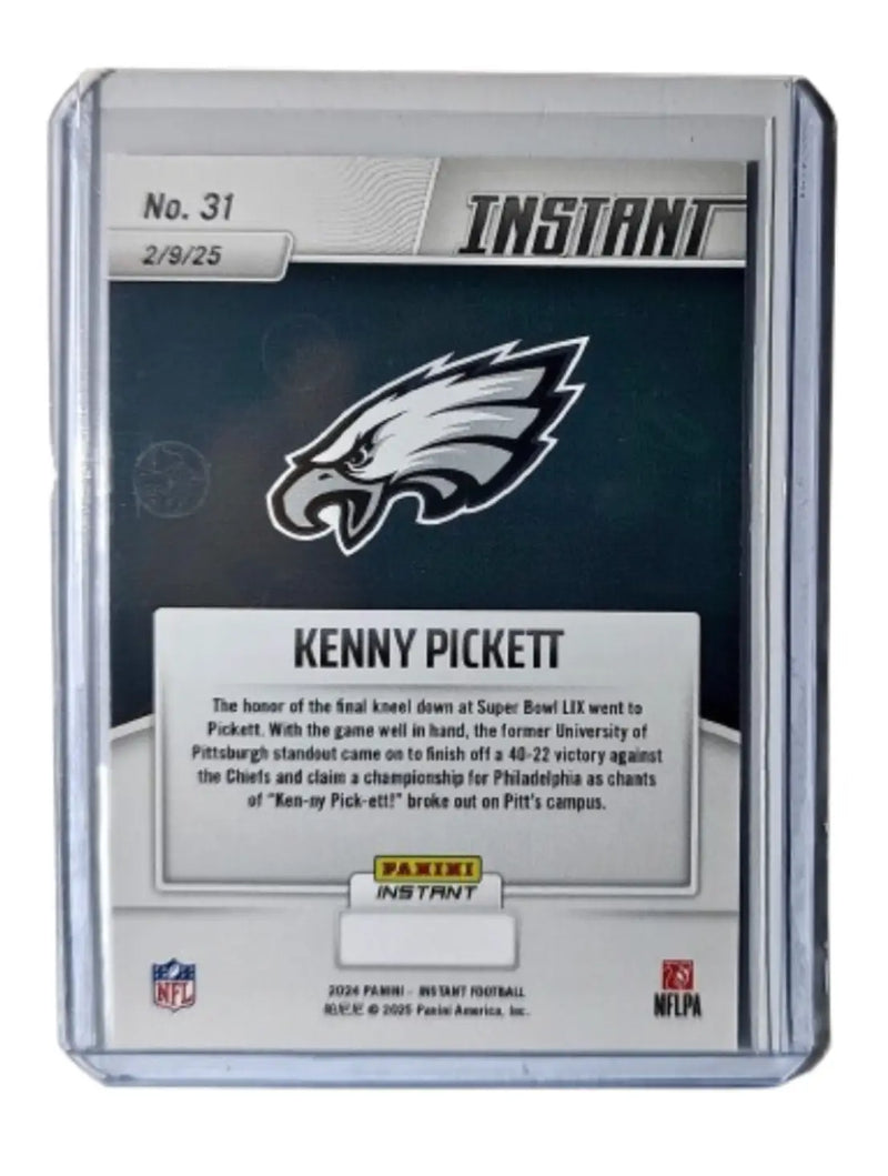 Kenny Pickett 2024 Panini Super Bowl LIX Champions NFL #31 Football Card Eagles
