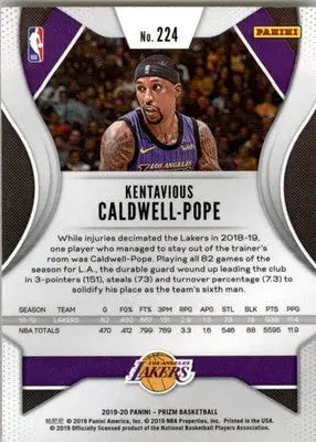 Kentavious Caldwell-Pope - 2019-20 Panini Prizm - #224 - Basketball - Basketball Card Single