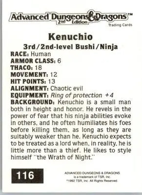 Kenuchio - 1992 TSR Advanced Dungeons & Dragons - #116 - Non_sport - Non-Sports Card Single