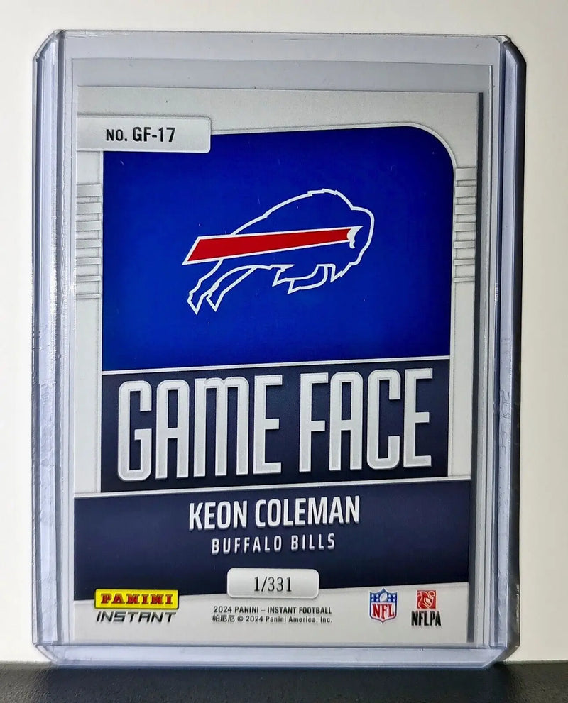 Keon Coleman 2024 Panini Game Face #17 NFL Rookie Card Buffalo Bills 1/331