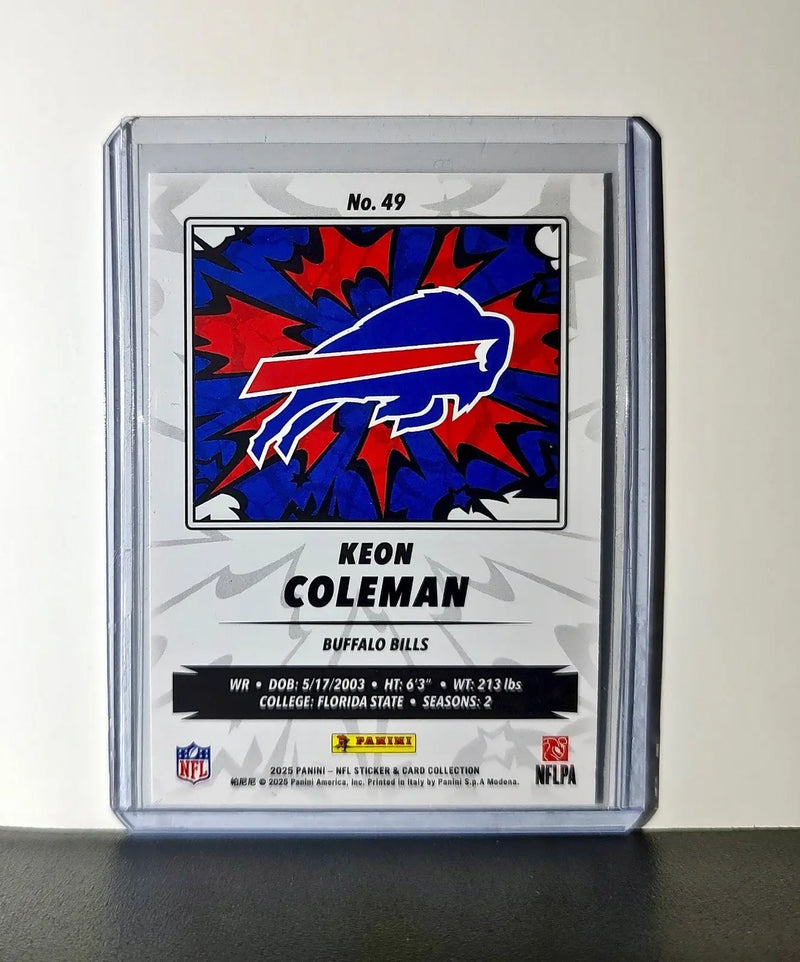 Keon Coleman 2025 Panini NFL #49 Sticker Card Buffalo Bills