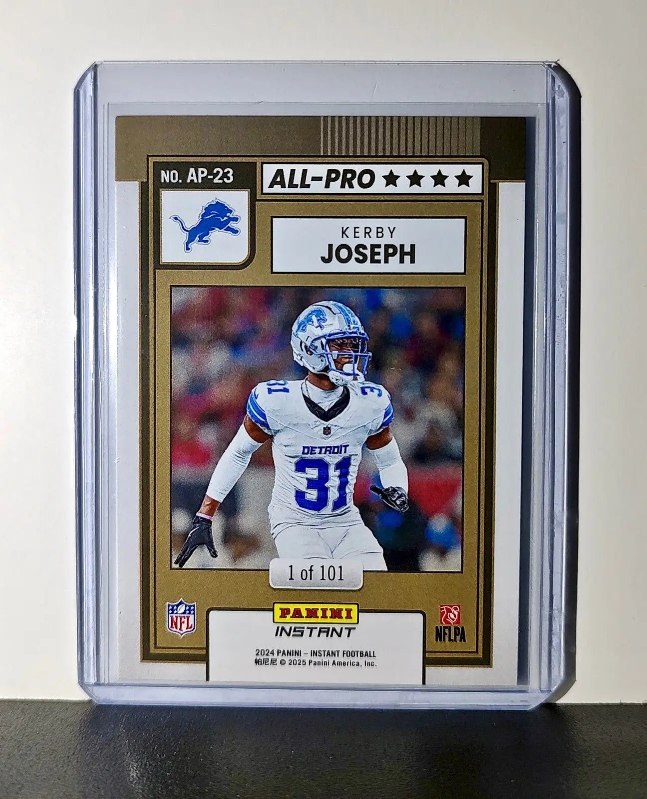 Kerby Joseph 2024 All-Pro Panini NFL #23 Football Card Detroit Lions 1 of 101