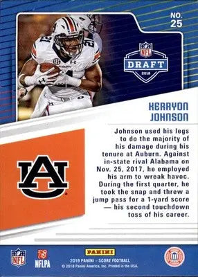 Kerryon Johnson - 2018 Score - #25 - NFL Draft Football - Football Card Single