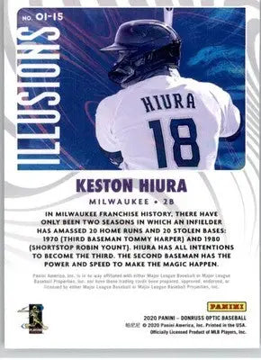 Keston Hiura - 2020 Donruss Optic - #OI-15 - Optic Illusions Baseball