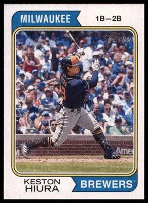 Keston Hiura 2023 Topps Heritage #239 Milwaukee Brewers