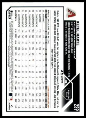 Ketel Marte 2023 Topps #239 Arizona Diamondbacks - Baseball Card Single