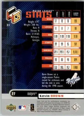 Kevin Brown - 1999 Upper Deck HoloGrFX - #31 - Baseball - Baseball Card Single