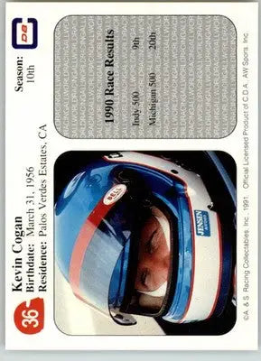 Kevin Cogan - 1991 All World - #36 - Racing - Racing Card Single