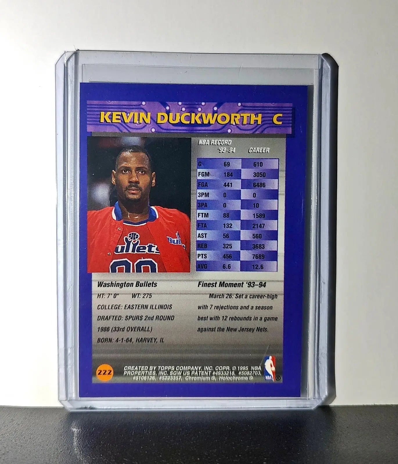 Kevin Duckworth 1994-95 Topps Finest #222 Basketball Card