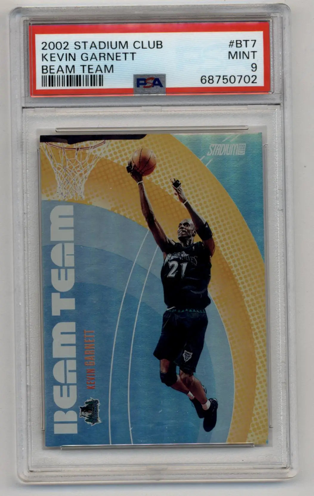Kevin Garnett Beam Team 2002 PSA graded basketball card in mint condition