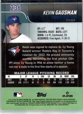 Kevin Gausman - 2022 Stadium Club Chrome - #236 - Baseball - Baseball Card Single