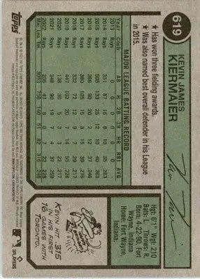 Kevin Kiermaier - 2023 Topps Heritage - #619 - Baseball - Baseball Card Single