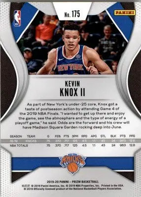 Kevin Knox II - 2019-20 Panini Prizm - #175 - Basketball - Basketball Card Single