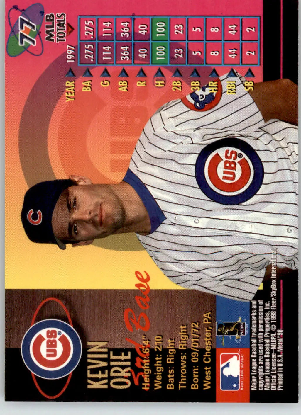 Kevin Orie - 1998 Metal Universe - #77 - Baseball - Baseball Card Single