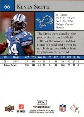 Kevin Smith - 2009 Upper Deck - #66 - Football - Football Card Single