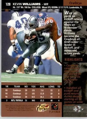 Kevin Williams - 1996 Upper Deck - #128 - Football - Football Card Single