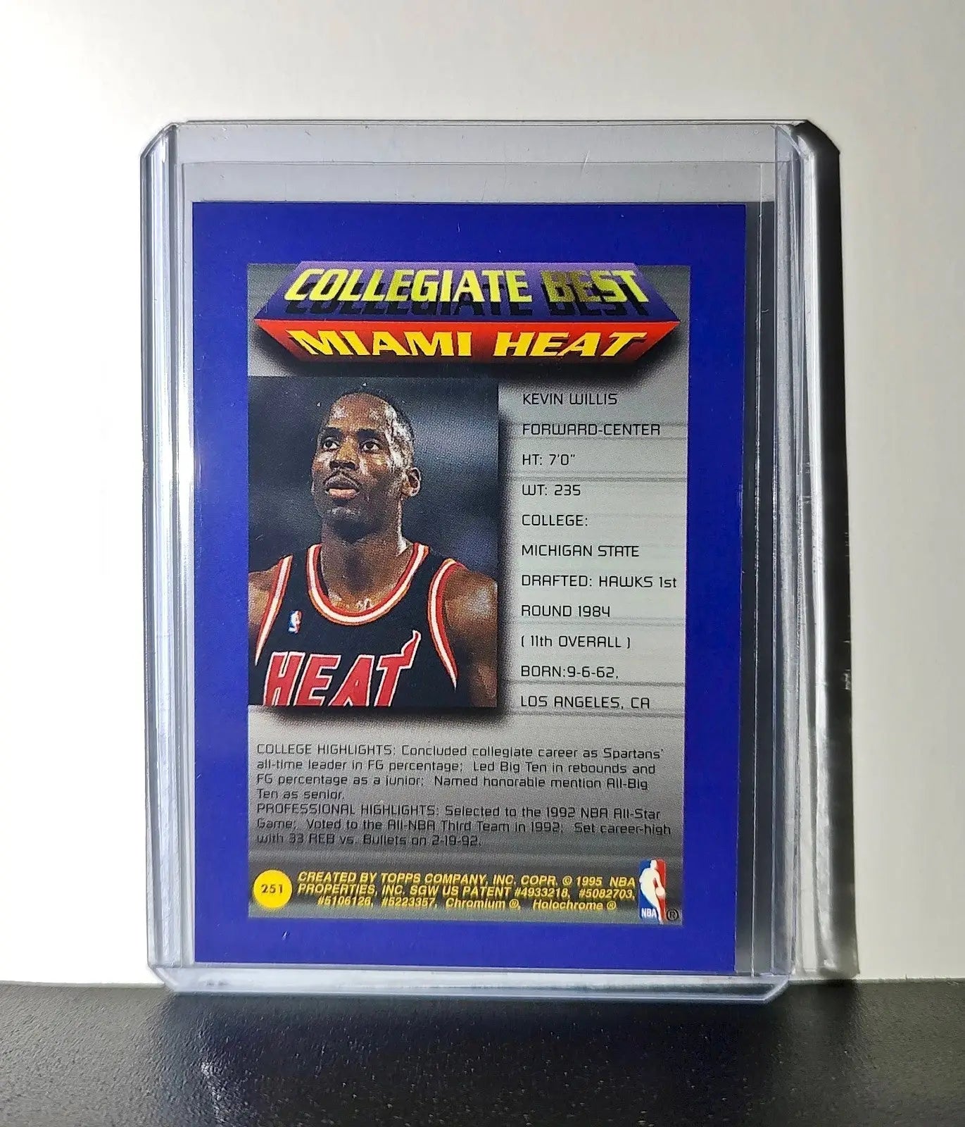 Kevin Willis 1994-95 Topps Finest #251 Collegiate Best