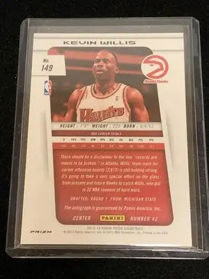 Kevin Willis 2013-14 Panini #149 Gold Prizm #4/10 Auto Atlanta Hawks SP