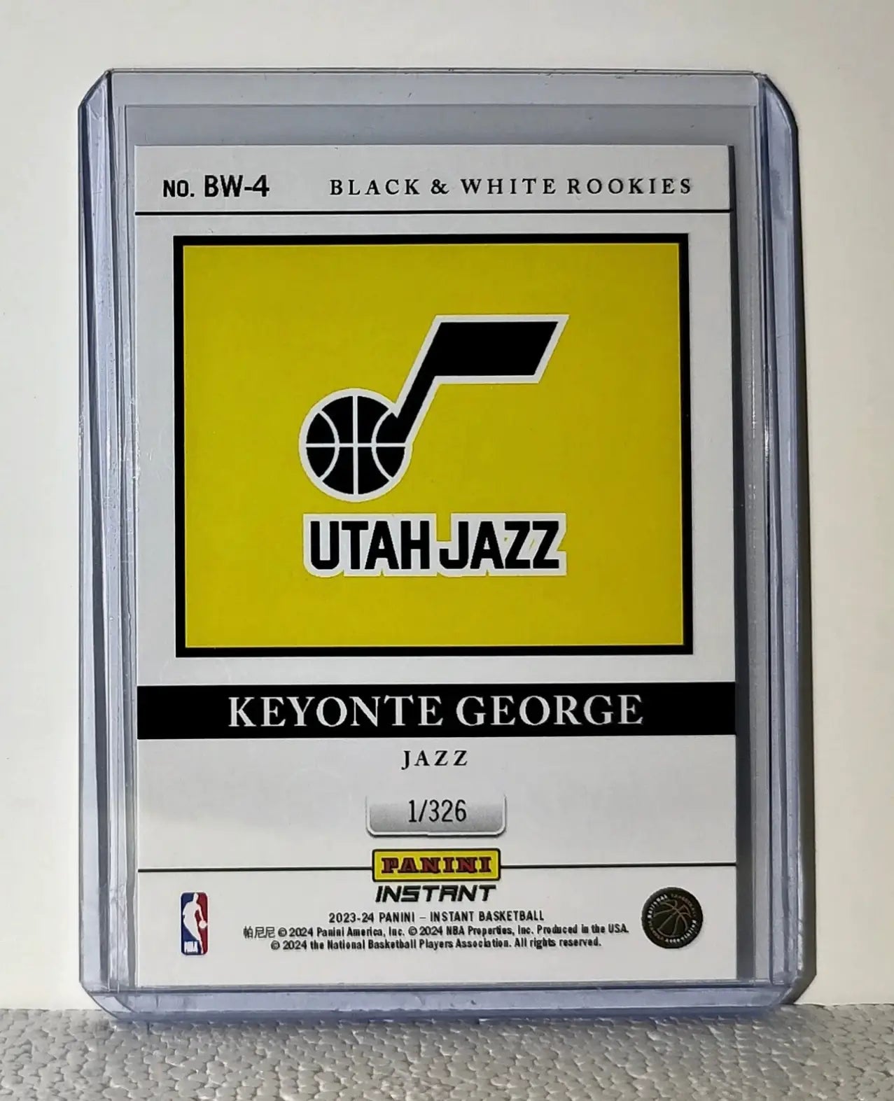 Keyonte George 2023-24 Panini NBA #4 Black and White Rookies Card 1/326 - Basketball Card Single