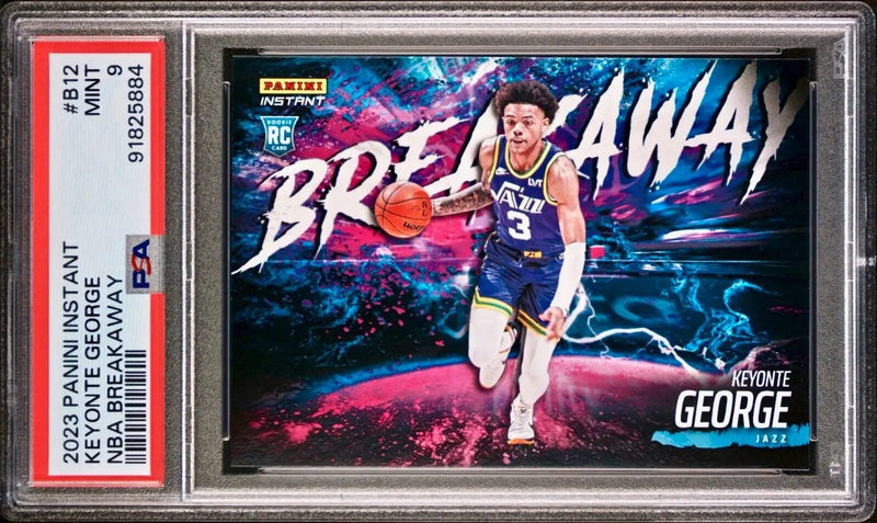 Keyonte George 2023-24 Panini NBA Breakaway #12 Rookie Card 1 of 4085 PSA 9 Mint - Basketball Card Single