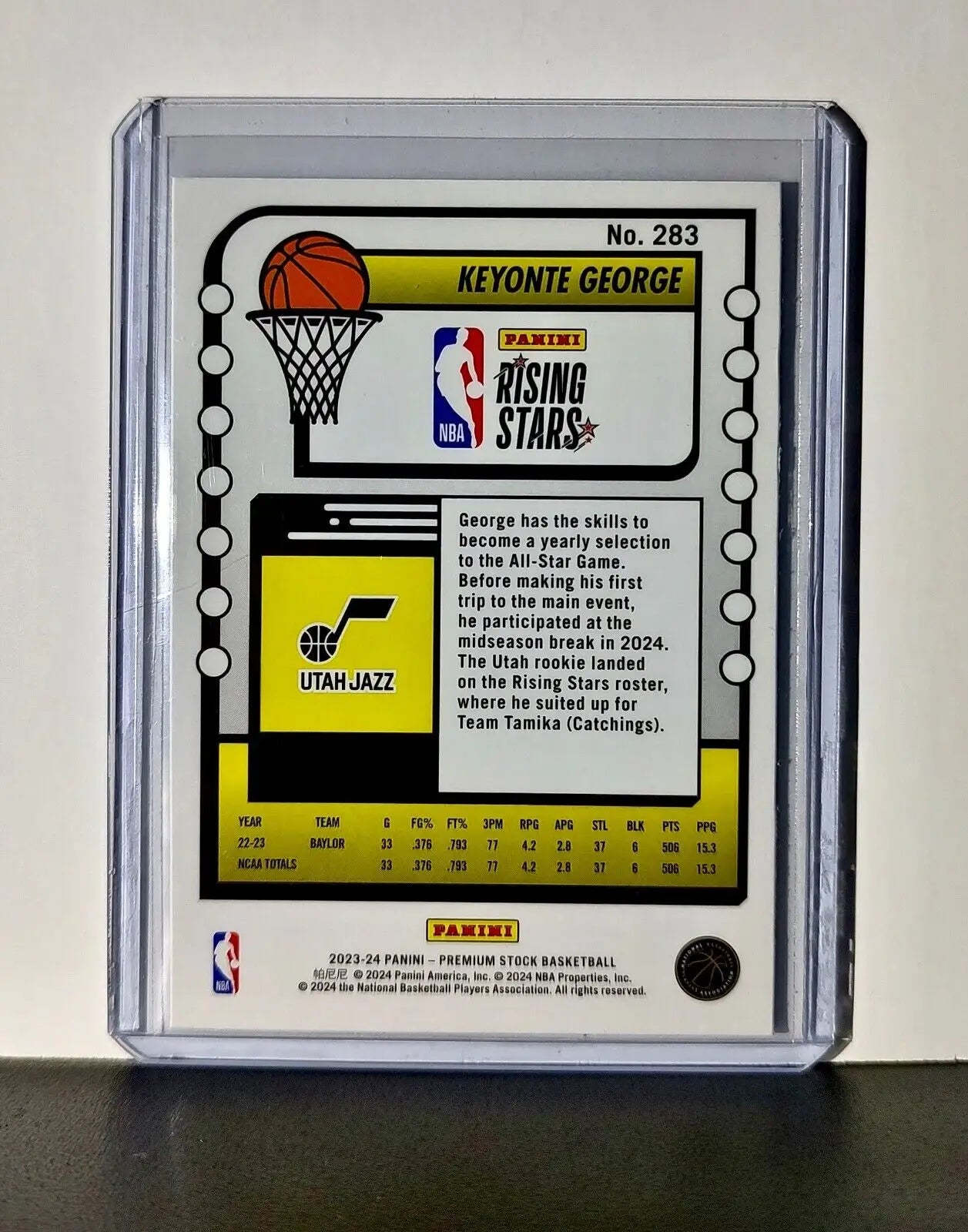 Keyonte George 2023-24 Panini Premium Stock NBA Hoops Rising Stars #283 Rookie