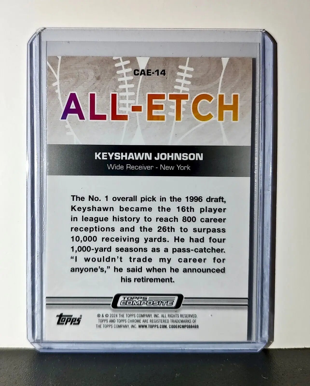 Keyshawn Johnson 2023 Topps Chrome All-Etch NFL #CAE-14 Card New York Jets