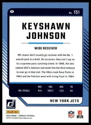 Keyshawn Johnson 2024 Donruss #151 New York Jets - Football Card Single