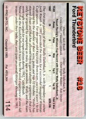 Keystone Beer #16 - 1993 Action Packed - #114 - Racing - Racing Card Single