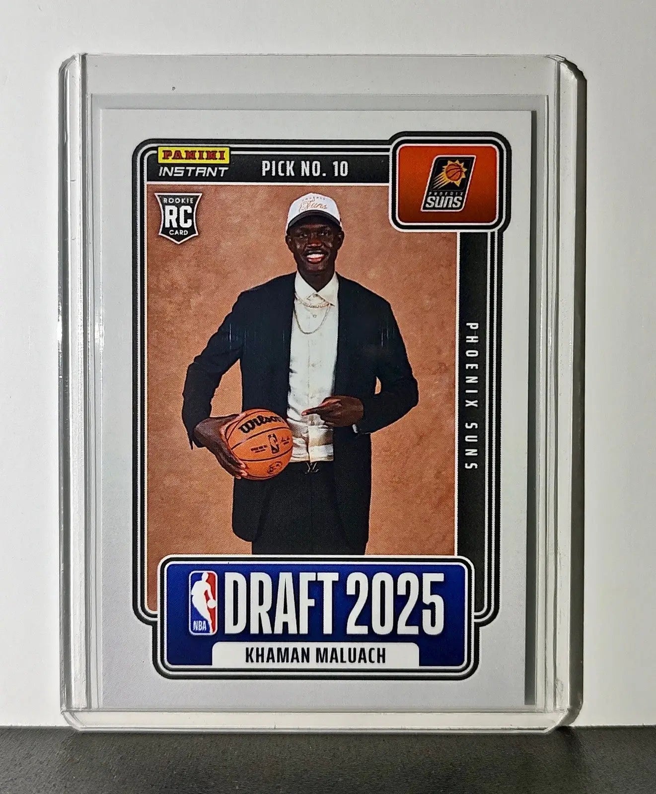 Khaman Maluach Rookie 2025-26 Panini NBA #10 Draft Night Card Phoenix Suns