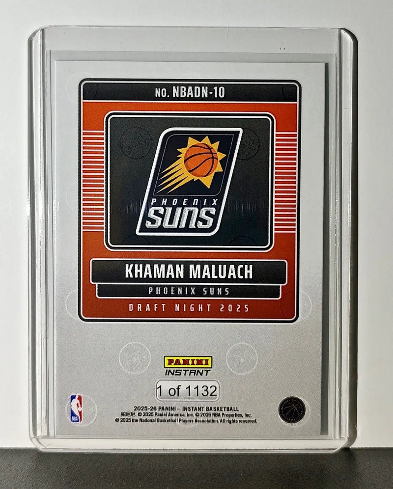 Khaman Maluach Rookie 2025-26 Panini NBA #10 Draft Night Card Phoenix Suns