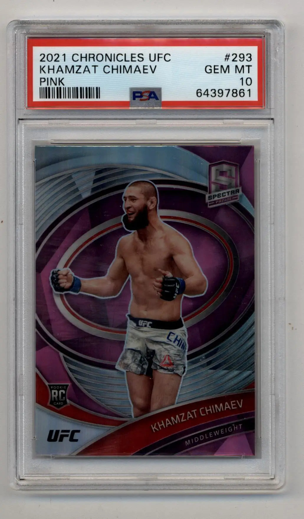 Khamzat Chimaev 2021 Chronicles UFC Pink #293 PSA 10 Gem Mint - UFC/MMA Card Single