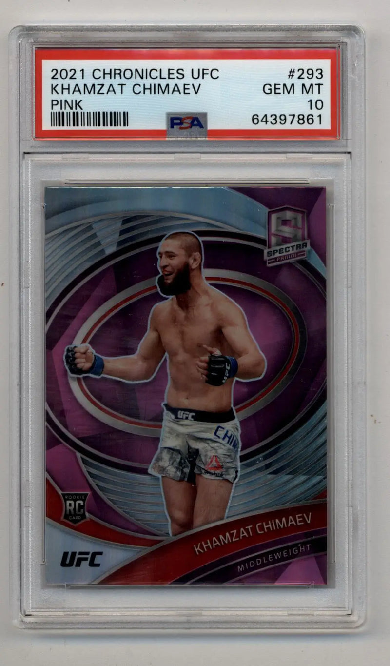 Khamzat Chimaev 2021 Chronicles UFC Pink #293 PSA 10 Gem Mint - UFC/MMA Card Single