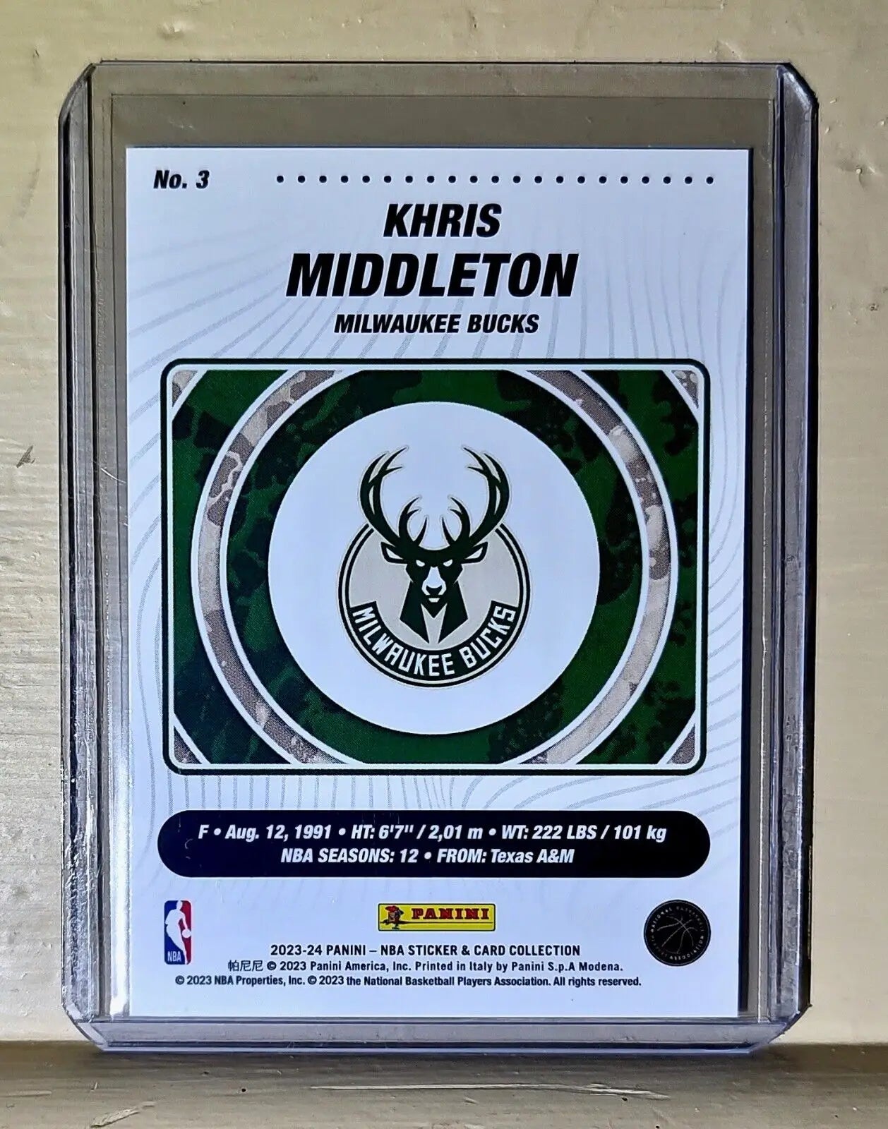 Khris Middleton 2023-24 Panini NBA Basketball #3 Card Milwaukee Bucks