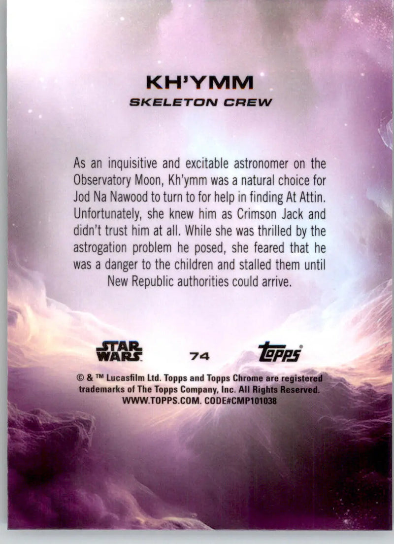 Kh’ymm - 2025 Topps Chrome Sapphire Edition Star Wars - #74 - Non_sport