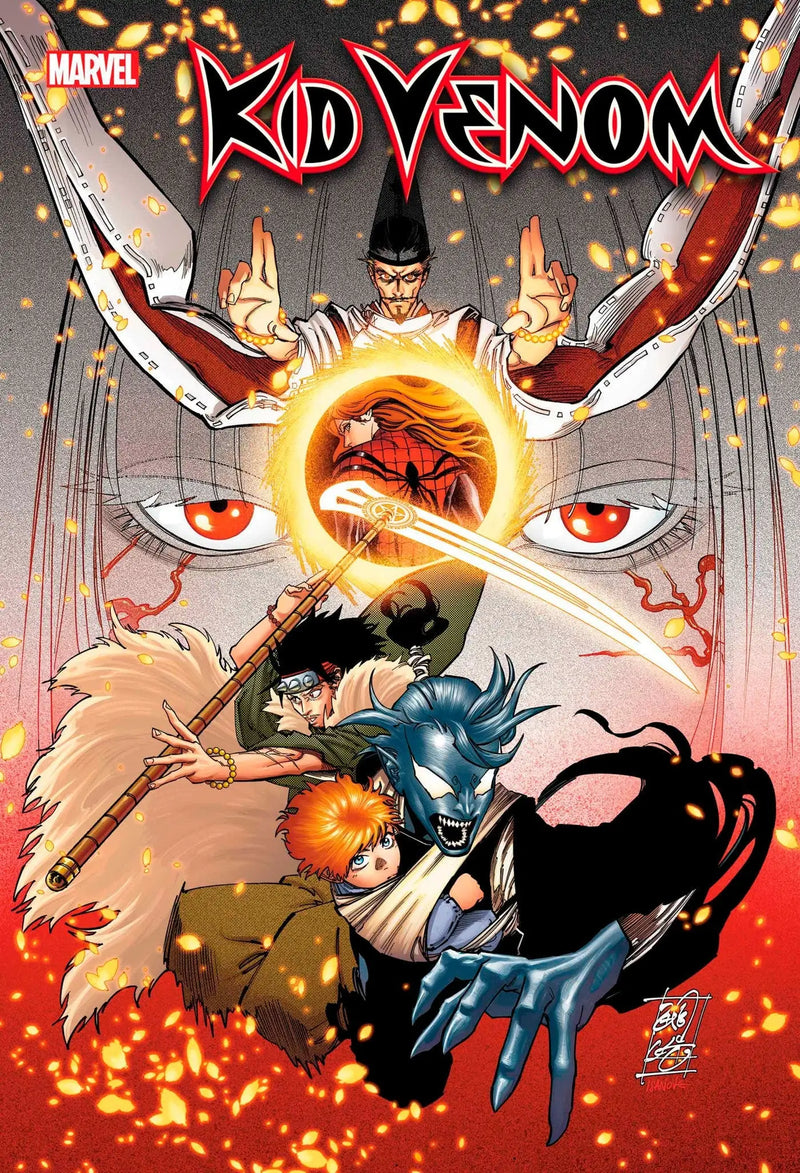 Comic book cover of Kid Venom #4 with action artwork and glowing eyes