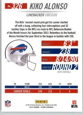 Kiko Alonso - 2014 Score - #326 - Football - Football Card Single