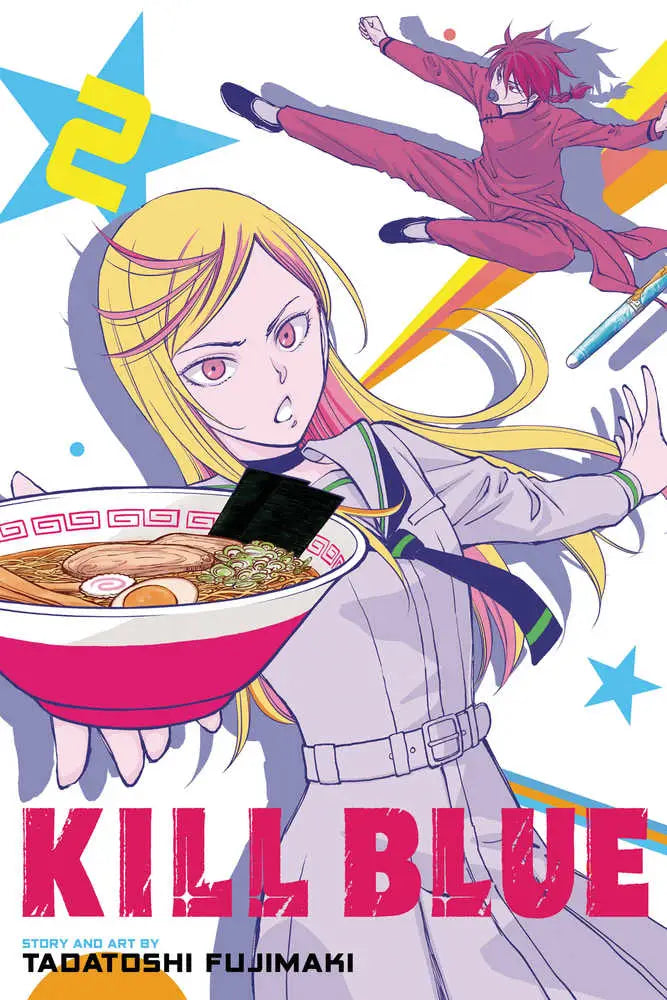 Manga comic book cover of Kill Blue Graphic Novel Volume 02 featuring hit man and middle school themes