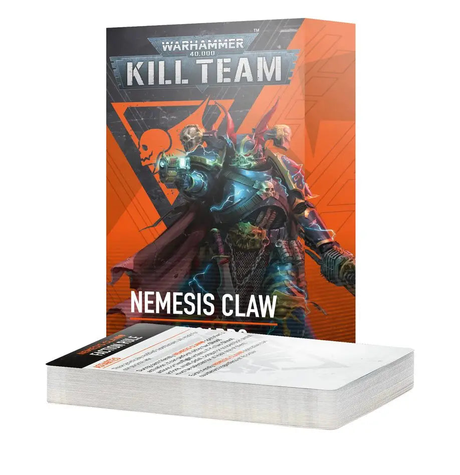Image of Kill Team Nemesis Claw Datacards set featuring Nemesis Claw Kill Team upgrades