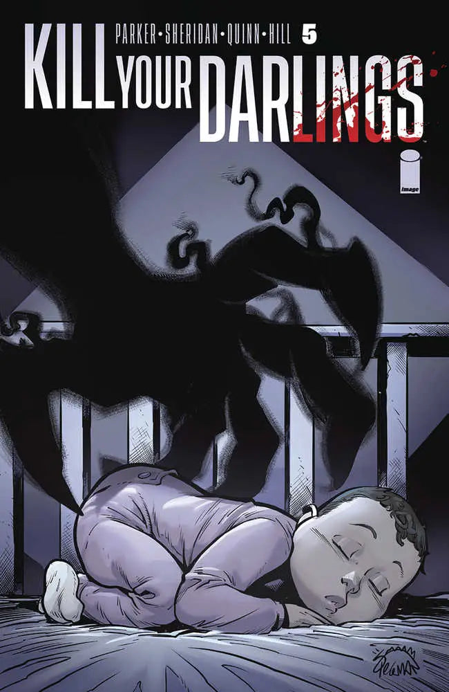 Kill Your Darlings #5 cover features a sleeping figure and ominous shadow, perfect for collectors