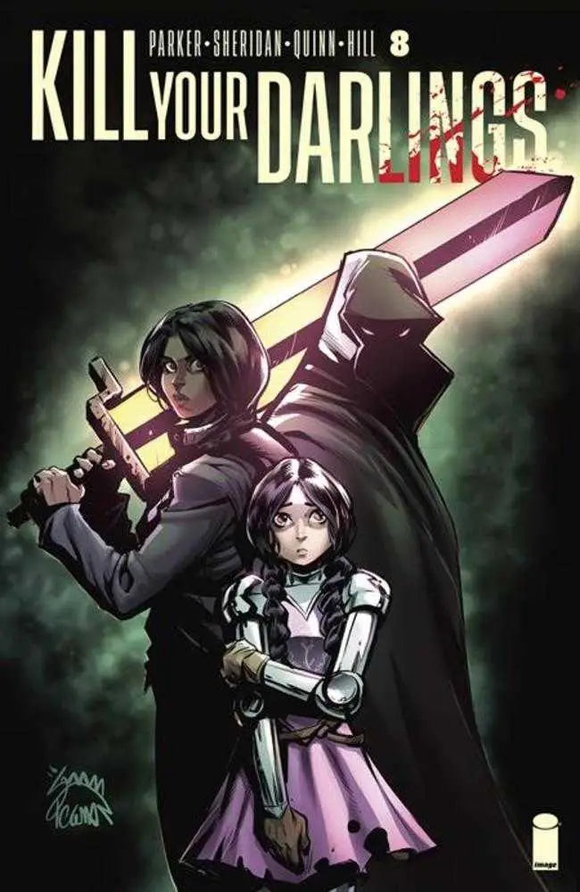 Comic book cover for Kill Your Darlings #8 with manga-style characters and swords