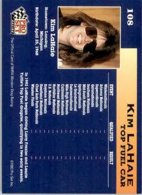 Kim LaHaie - 1992 Pro Set NHRA - #108 - Racing - Racing Card Single