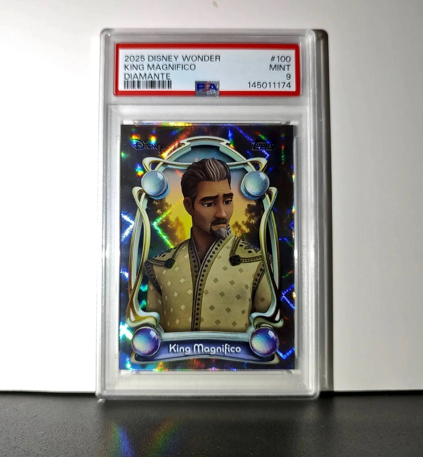King Magnifico 2025 Topps Disney Wonder #100 Winter Variant Card Wish PSA 9 - Non-Sports Card Single