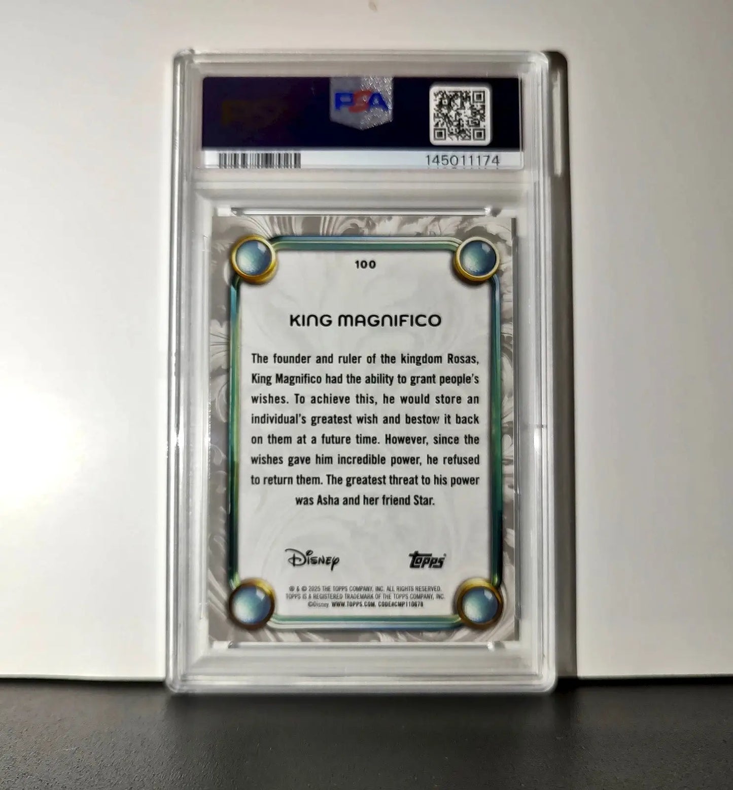 King Magnifico 2025 Topps Disney Wonder #100 Winter Variant Card Wish PSA 9 - Non-Sports Card Single