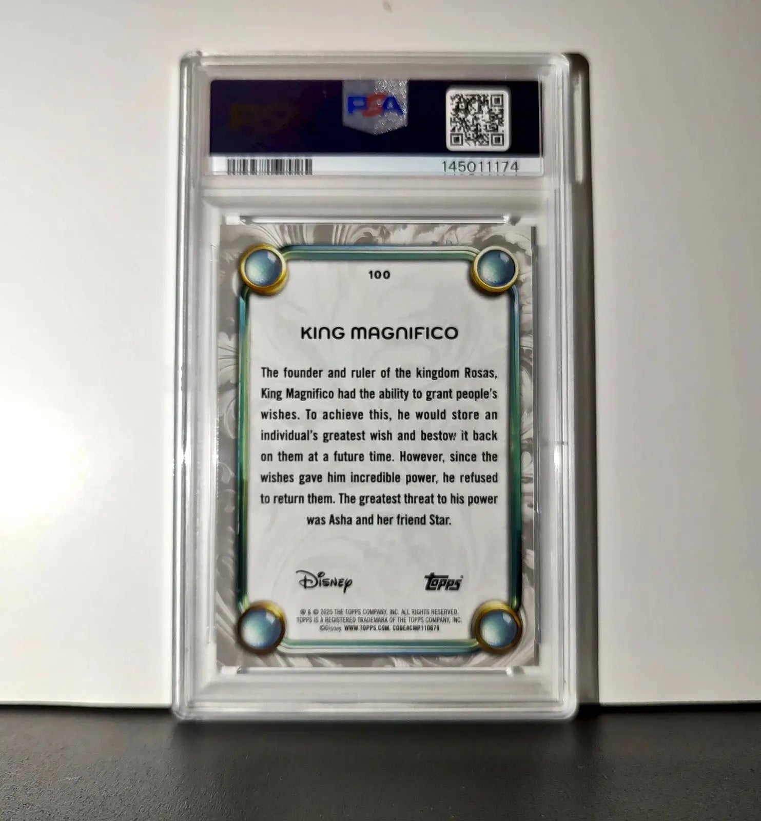 King Magnifico 2025 Topps Disney Wonder #100 Winter Variant Card Wish PSA 9 - Non-Sports Card Single