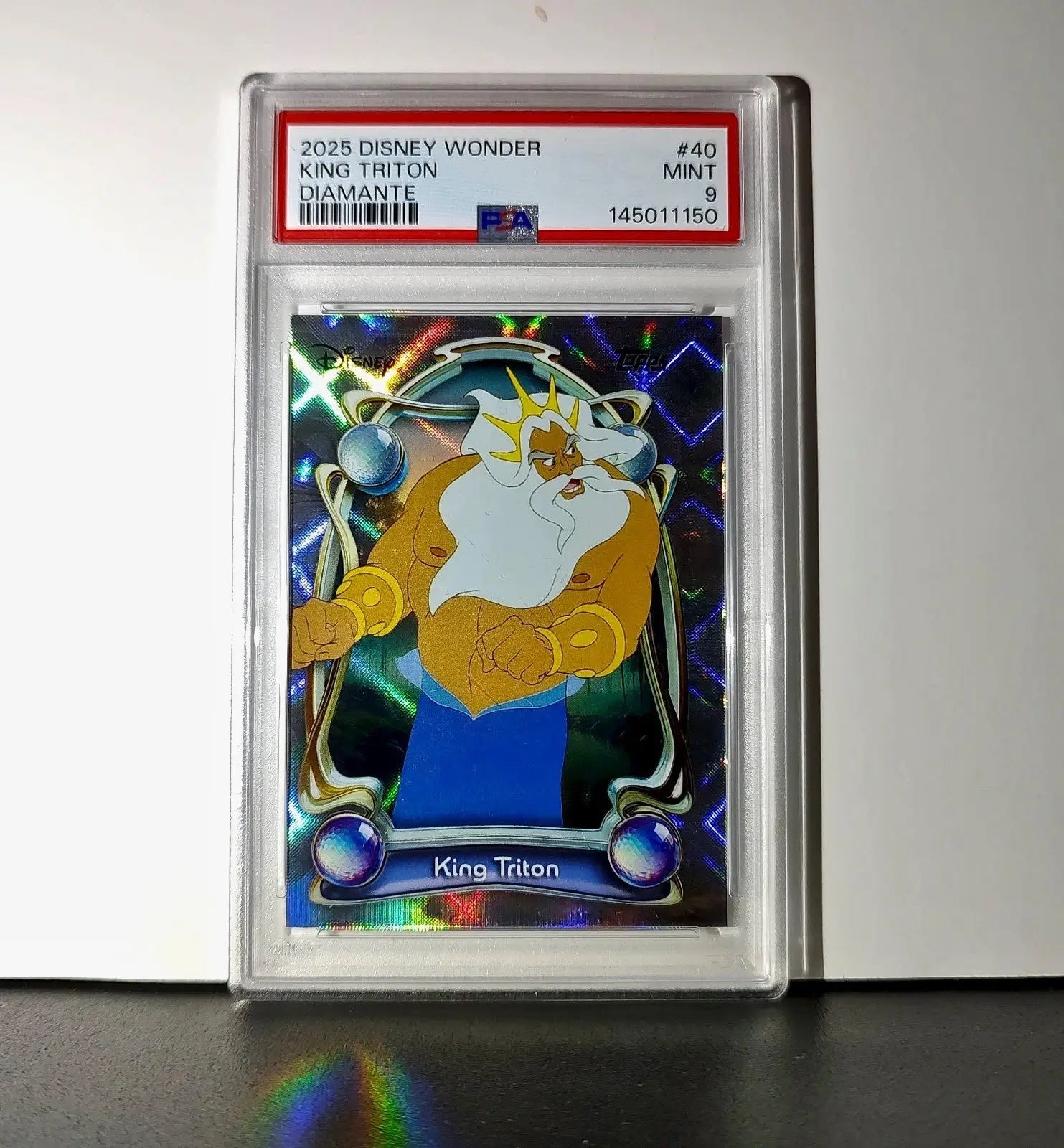 King Triton 2025 Topps Disney #40 Winter Variant Card The Little Mermaid PSA 9 - Non-Sports Card Single
