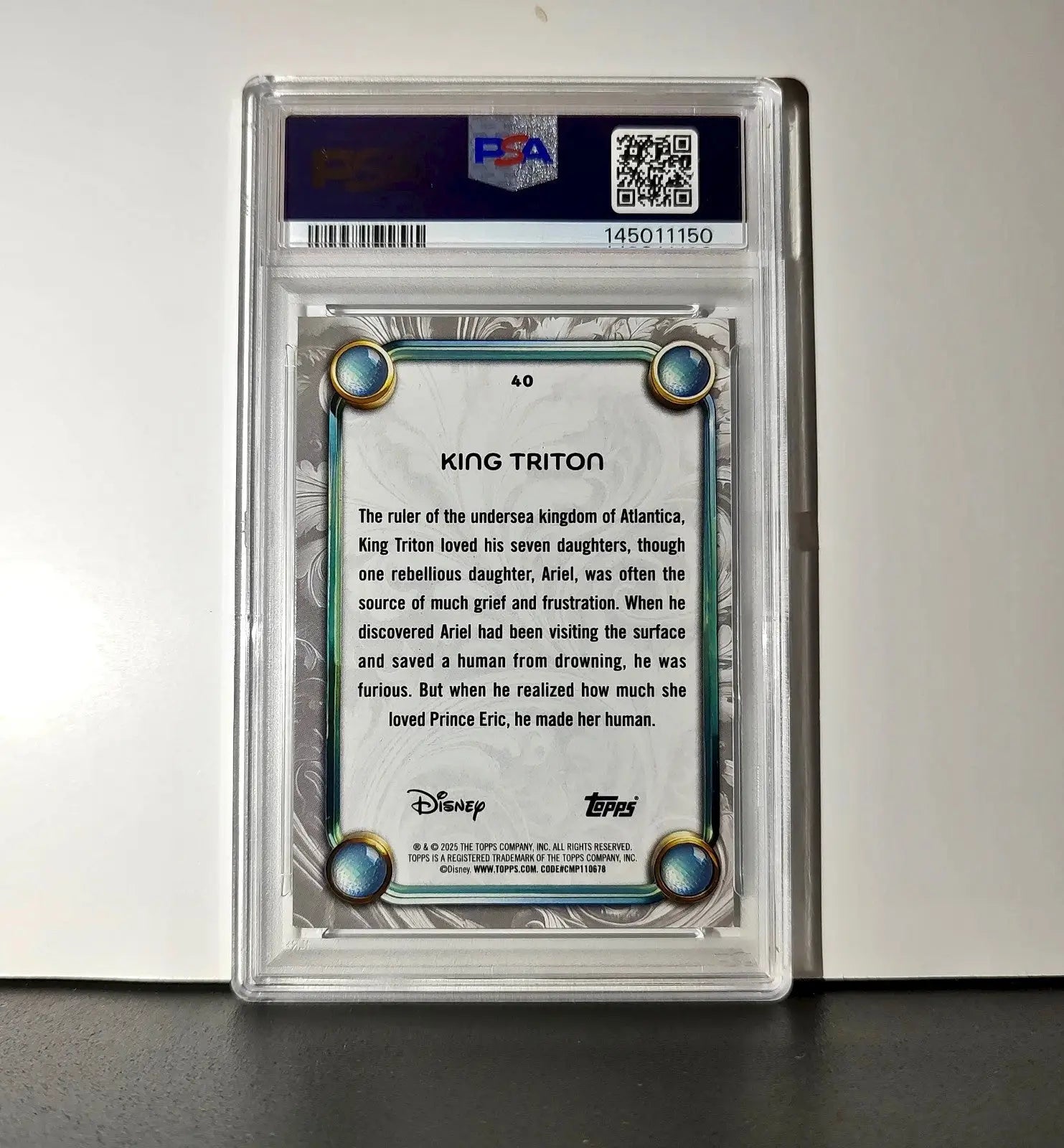 King Triton 2025 Topps Disney #40 Winter Variant Card The Little Mermaid PSA 9 - Non-Sports Card Single